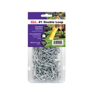 Koch A15884 No.3 by 50-Feet Double Loop Chain, Zinc Plated