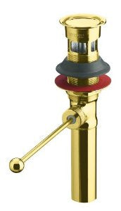 KOHLER K-7114-A-PB Premier Pop-Up Drain, Exposed, with Overflow, Vibrant Polished Brass