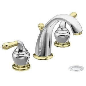 Moen T4572CP Monticello Two-Handle High Arc Bathroom Faucet without Valve, Chrome and Polished Brass