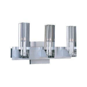 ET2 Lighting E20283-20 3 Light AlphaV Wall Sconce, Metal-Brushed