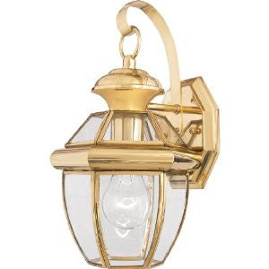 Quoizel NY8315B Newbury Light Outdoor Wall Lantern, Polished Brass