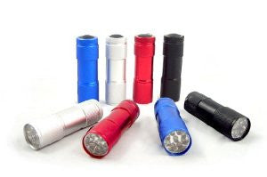 Maxworks 30204 3-1/2-Inch Nine LED Aluminum Flashlights, 8-Pack