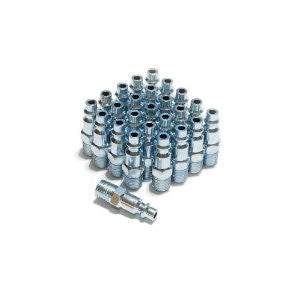 Primefit IP1414MS-B25-P 1/4-Inch Steel Male Industrial Plug Contractor Pack, 25-Piece