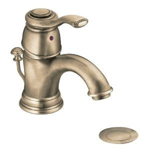 MOEN 6102 Kingsley Single Handle Lavatory Faucet with Drain Assembly, Antique Bronze