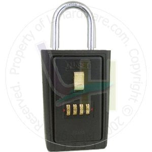 NU-SET 2020-3 4-Number Combination Lock Box with Keyed Shackle