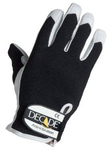 Decade 52104 Summerweight Anti-Vibration Spandex and Goatskin Gloves with Gfom Pads, Black and White, X-Large