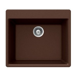Houzer GEMO N-100 COPPER Schock-Houzer Gemo Series N-100 Topmount Single Bowl Kitchen Sink, Copper