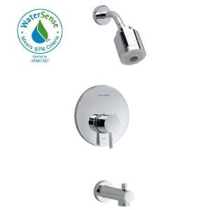 American Standard T064.508.002 Serin Pressure Balance Bath and Shower Trim with Flowise 3-Function Showerhead, Polished Chrome