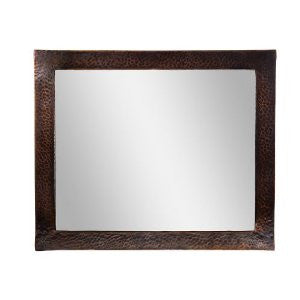 The Copper Factory CF138 25 x 21" Solid Hammered Copper Framed Rectangular Mirror,