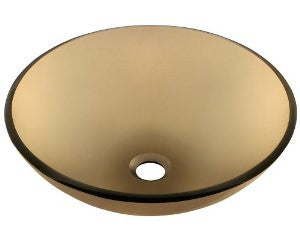 MR Direct 601 Glass Vessel Sink, Taupe