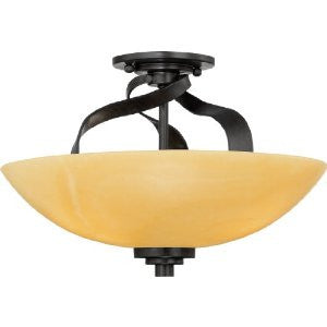 Quoizel KY1716IB Kyle 3 Light 16-Inch Semi Flush Mount, Imperial Bronze