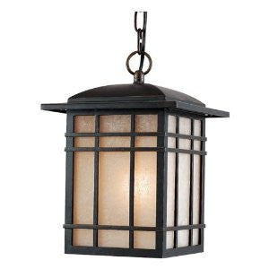 Quoizel HC1909IB Hillcrest 13-Inch Medium Hanging Lantern with Opaque Linen Glass Panels, Imperial Bronze Finish
