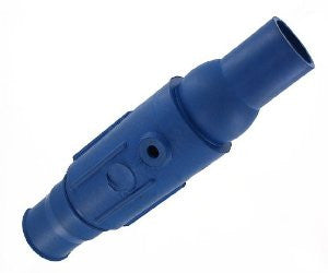 Leviton 19D24-B Female Plug, Cam-Type Detachable, Double Set Screw Termination, 19-Series Ball Nose, Blue