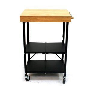 Origami Folding Kitchen Island Cart - Black