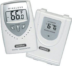 General Tools EMR813 3-channel Wireless Thermometer with Remote, White