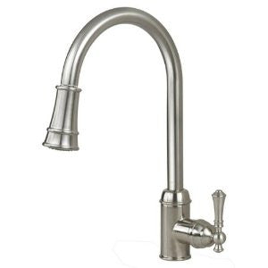 Artisan AF-410-SN Premium Collection Single Handle Kitchen Faucet with Pull Out Spray, Satin Nickel