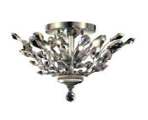 Elegant Lighting 2011F20C/RC Orchid 10-Inch High 4-Light Flush Mount, Chrome Finish with Crystal (Clear) Royal Cut RC Crystal