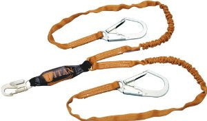 Miller Titan by Honeywell T6121SS/5FTAF 5-Feet Stretch Double-Legged Pack-Type Shock-Absorbing Lanyard with Locking Snap Hook