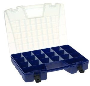 Akro-Mils 6318 Plastic Portable Hardware and Craft Parts Organizer, Large, Blue