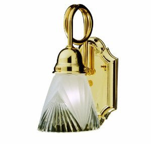 Thomas Lighting M1734-1 Trumpet Arm One-Light 5-Inch W by 10-1/2-Inch H Wall Sconce, Polished Brass