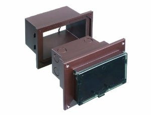 Arlington DHB1BRC-1 Outdoor Electrical Box for New Brick Construction, Brown Box/Clear Cover, Horizontal/1-Gang