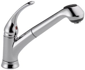 Delta Foundations B4310LF Single Handle Pull-Out Kitchen Faucet, Chrome