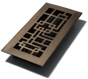 Decor Grates AB410-RB 4-Inch by 10-Inch Abstract Floor Register, Solid Brass with Rubbed Bronze Finish