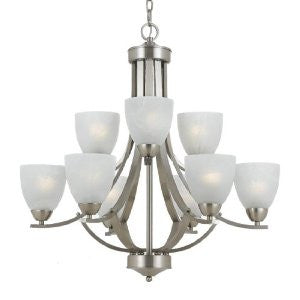 Triarch 33294 9 Light Value Large Chandelier, Satin Nickel