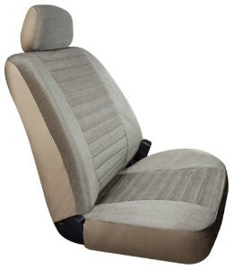 Saddleman S 179392-09 Custom Made Front Bucket Seat Covers - Windsor Velour Fabric, Beige