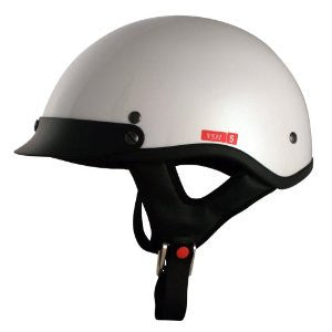 VCAN V531 Half Helmet (Solid White, Medium)