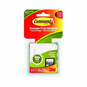 Command Picture Hanging Strips, White, 4-Small, 8-Medium, 4-Pack
