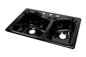 Lyons Industries DKS22Y-3.5 Designer Black Connoisseur Dual High-Low Bowl Acrylic Kitchen Sink