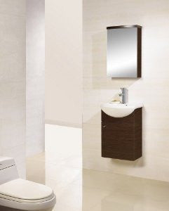 DreamLine DLVRB-101-WG 17-Inch Wall-Mounted Modern Bathroom Vanity with Counter and Medicine Cabinet