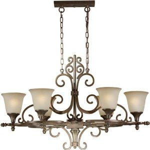 Forte Lighting 2327-06-27 Hanging 6-Light Chandelier, Black Cherry Finish with Shaded Umber Glass Shades