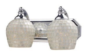 Elk 570-2C-SLV 2-Light Vanity In Polished Chrome and Silver Mosaic Glass