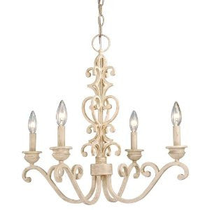 Laura Ashley HXX100 Abbott Scroll Chandelier, Gilded Patina