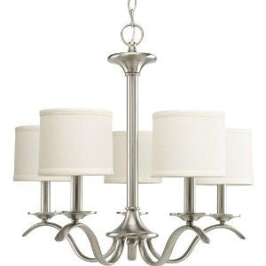 Progress Lighting P4635-09 Inspire Collection 5-Light Chandelier, Brushed Nickel