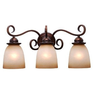 Laura Ashley VCHM0361 Chamonix 3-Light Vanity Light, Bronzed Cinnamon
