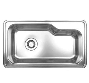 Whitehaus WHNDB3016-BSS Noah's Collection 33-1/2-Inch Single Bowl Drop-In Sink, Brushed Stainless Steel
