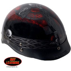 Hot Leathers Celtic Cross Motorcycle Helmet (Black, X-Large)