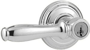 Kwikset Ashfield Entry Lever featuring SmartKey in Satin Chrome