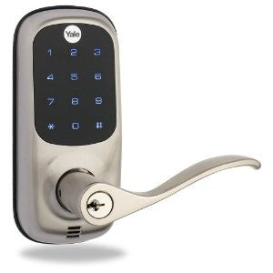 Yale YRL-220-NCR-619 Real Living Touchscreen Lever Door Lock with 25-User Code Memory, Satin Nickel