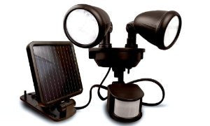 MAXSA Innovations 40216 Dark Bronze Solar-Powered Dual Head LED Security Spotlight