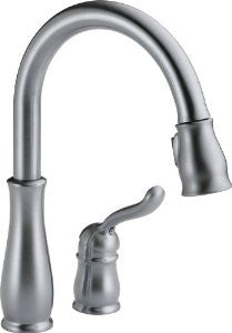 Delta Faucet 978-ARWE-DST Leland Single Handle Pull-Down Kitchen Faucet, Arctic Stainless