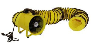 MaxxAir HVHF 12COMBO Heavy Duty 12-Inch Cylinder Fan with 20-foot Vinyl Hose, Yellow