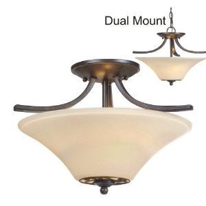 Golden Lighting 8989-SF PC Treille Convertible Semi-Flush Light, Peppercorn Finish