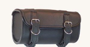 Motorcycle Premium Synthetic LEATHER 2 Strap Tool Bag with Quick Release Clasp HEAVY DUTY 3 Layer REINFORCED