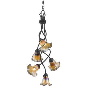 Quoizel BLDS5105IB Salamander Glass Studio Bellissimo 5-Light Chandelier, Imperial Bronze