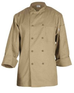Chef Works CCBA-KHA Basic Chef Coat, Khaki, Size L