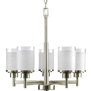 Progress Lighting P4459-09 5-Light Alexa Chandelier, Brushed Nickel